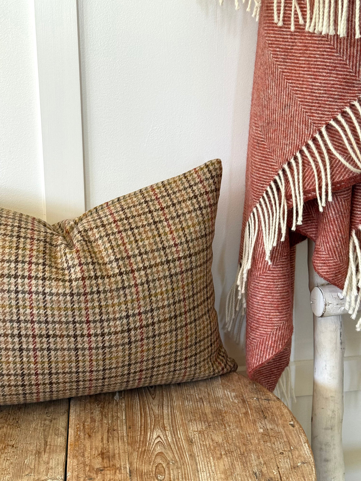 The Heritage Cushion Cover - Aveyard Sage &amp; Red