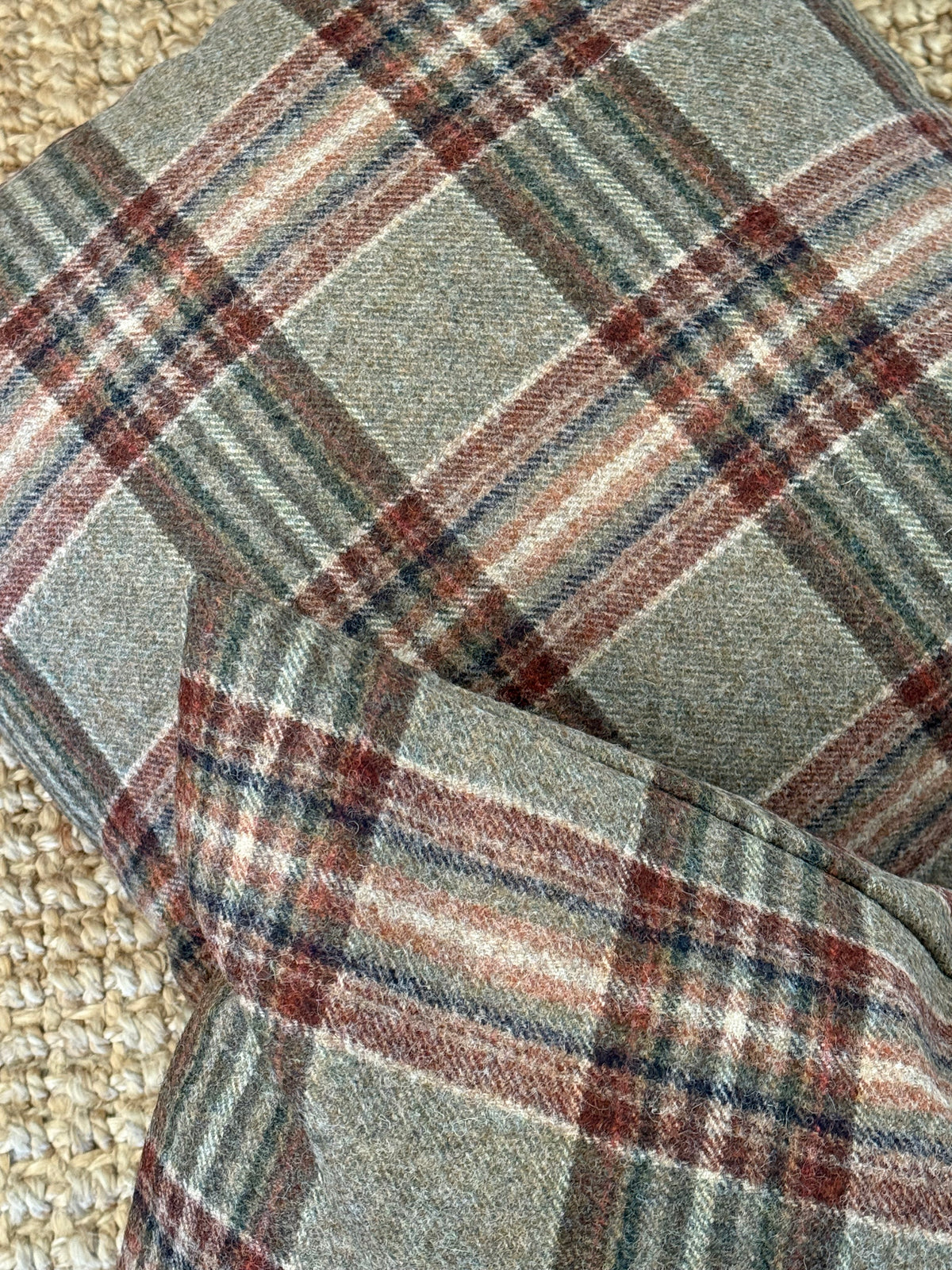 The Heritage Cushion Cover - Coates Sage &amp; Red