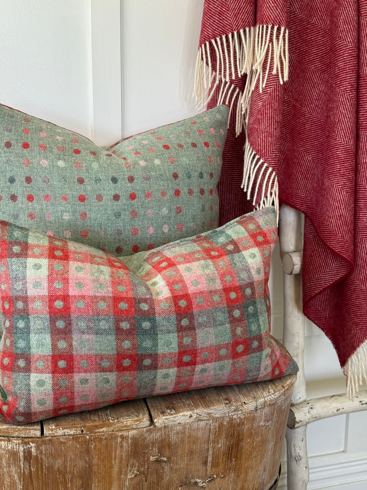 The Heritage Cushion Cover - Multispot Aqua Flamingo Reversible