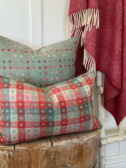 The Heritage Cushion Cover - Multispot Aqua Flamingo Reversible