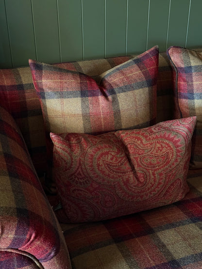 The Heritage Cushion Cover - Mac Claret Merino