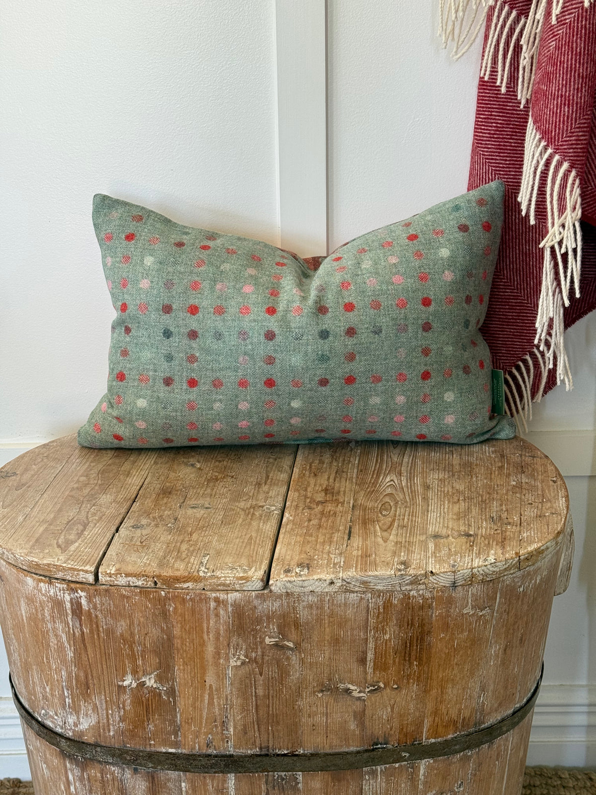 The Heritage Cushion Cover - Multispot Aqua Flamingo Reversible