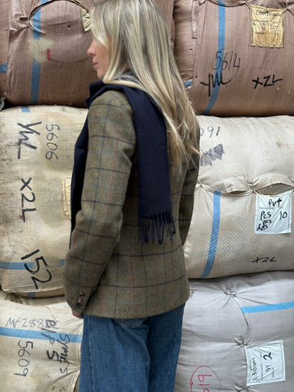 ネイビー 100% メリノ スカーフ