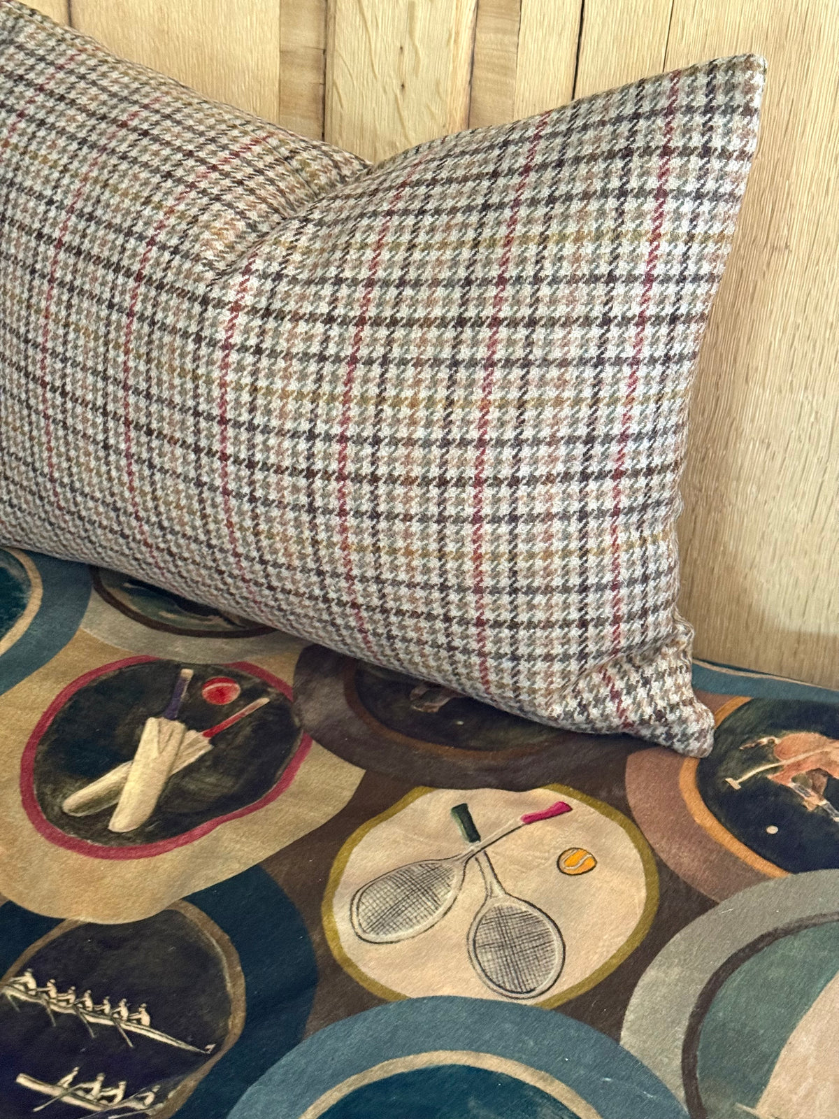 The Heritage Cushion Cover - Aveyard Sage &amp; Red