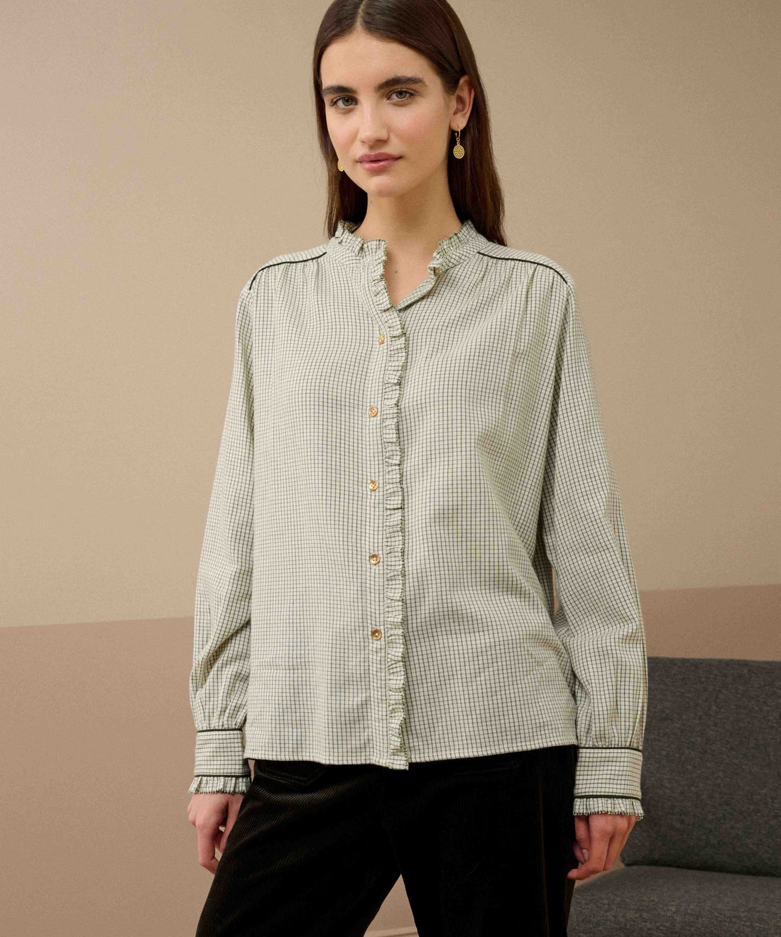 Brora Brushed Cotton Pie Crust Shirt