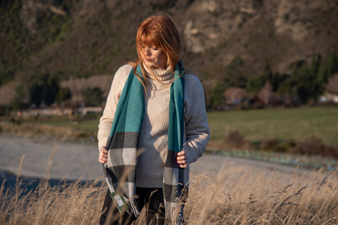 Trinity Teal 100% Merino Oversized Scarf