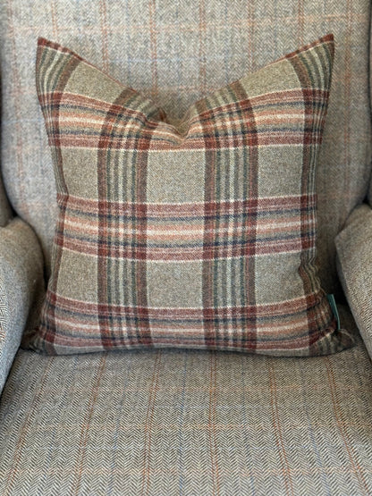 The Heritage Cushion Cover - Coates Sage &amp; Red