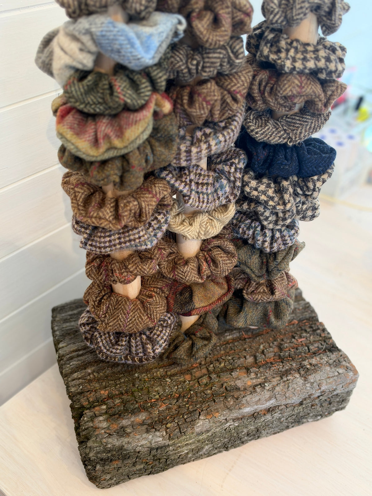 Tweed Hair Scrunchies