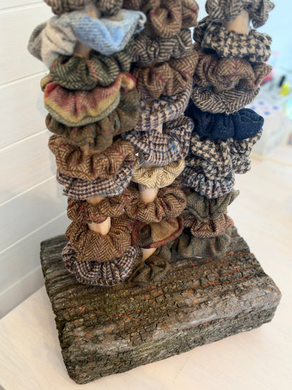 Tweed Hair Scrunchies