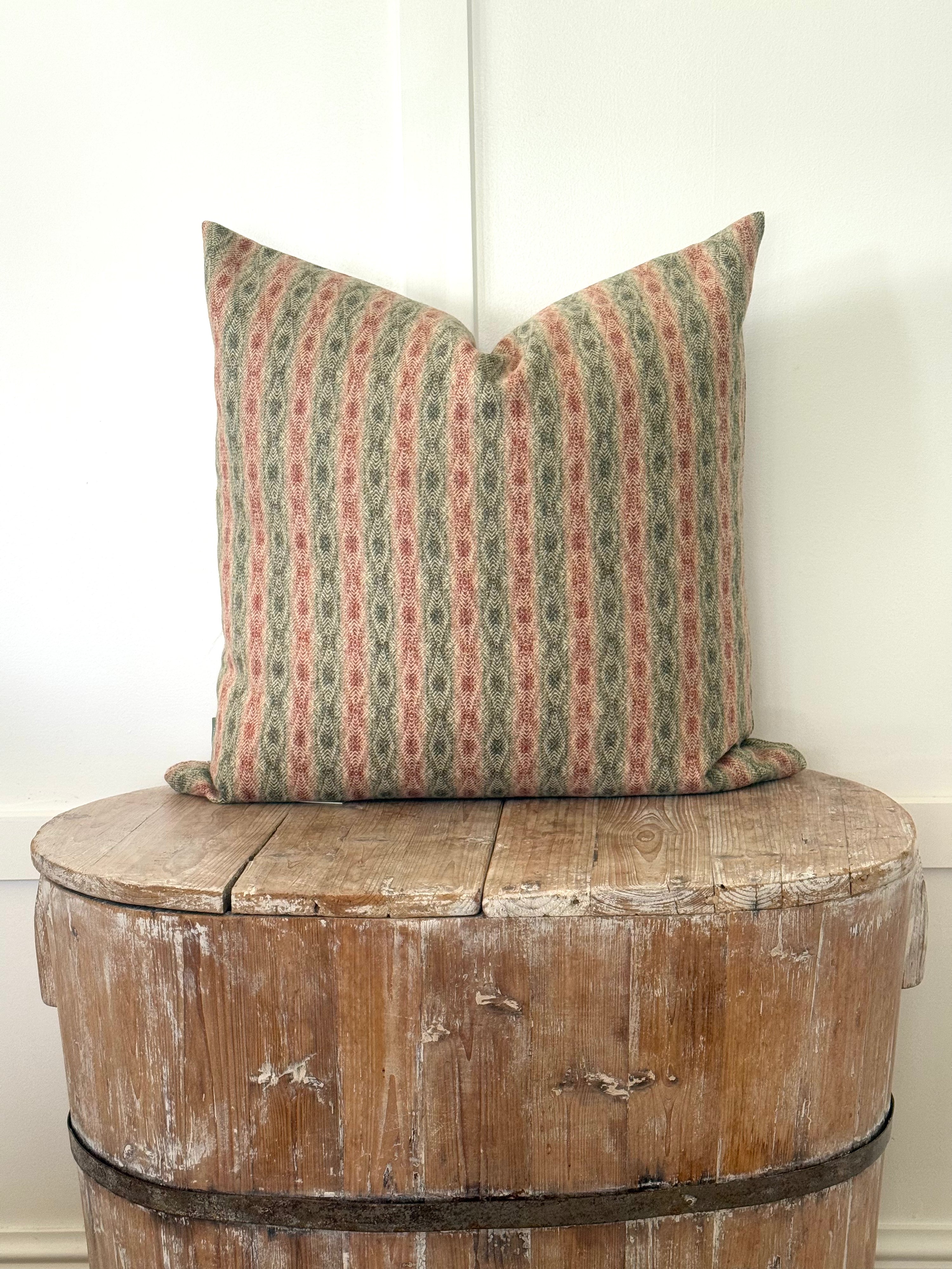 The Heritage Cushion Cover - Netherfield Sage &amp; Red
