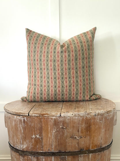 The Heritage Cushion - Netherfield Sage &amp; Red