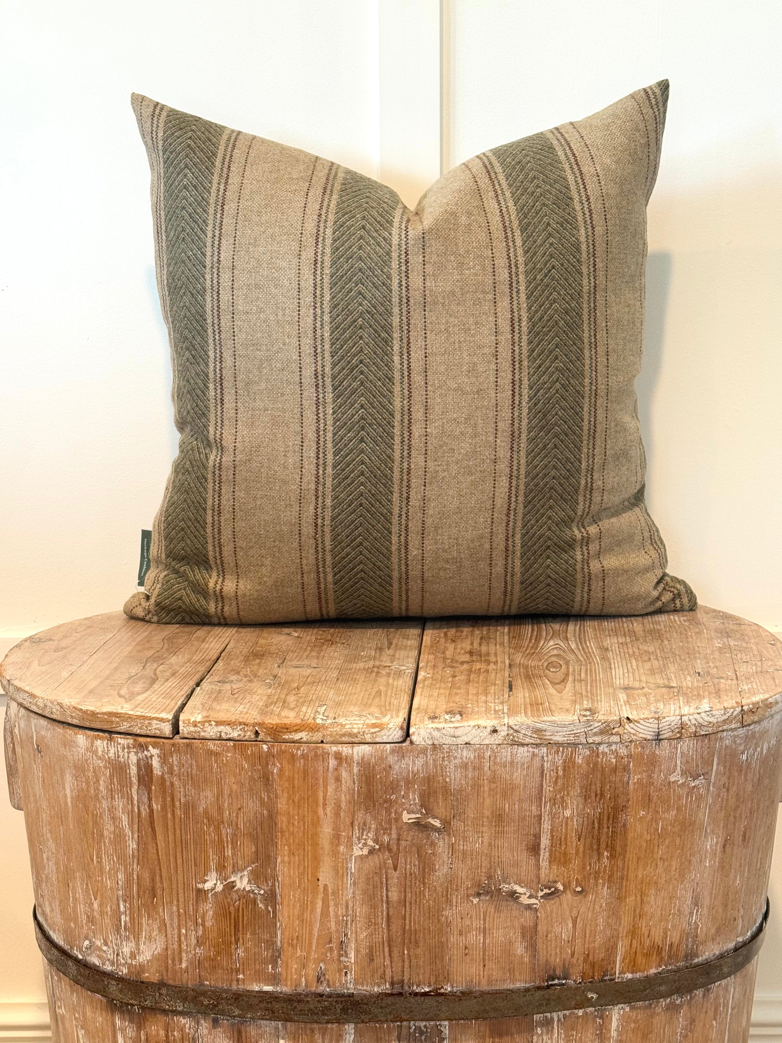 The Heritage Cushion Cover - Regency Natural &amp; Olive