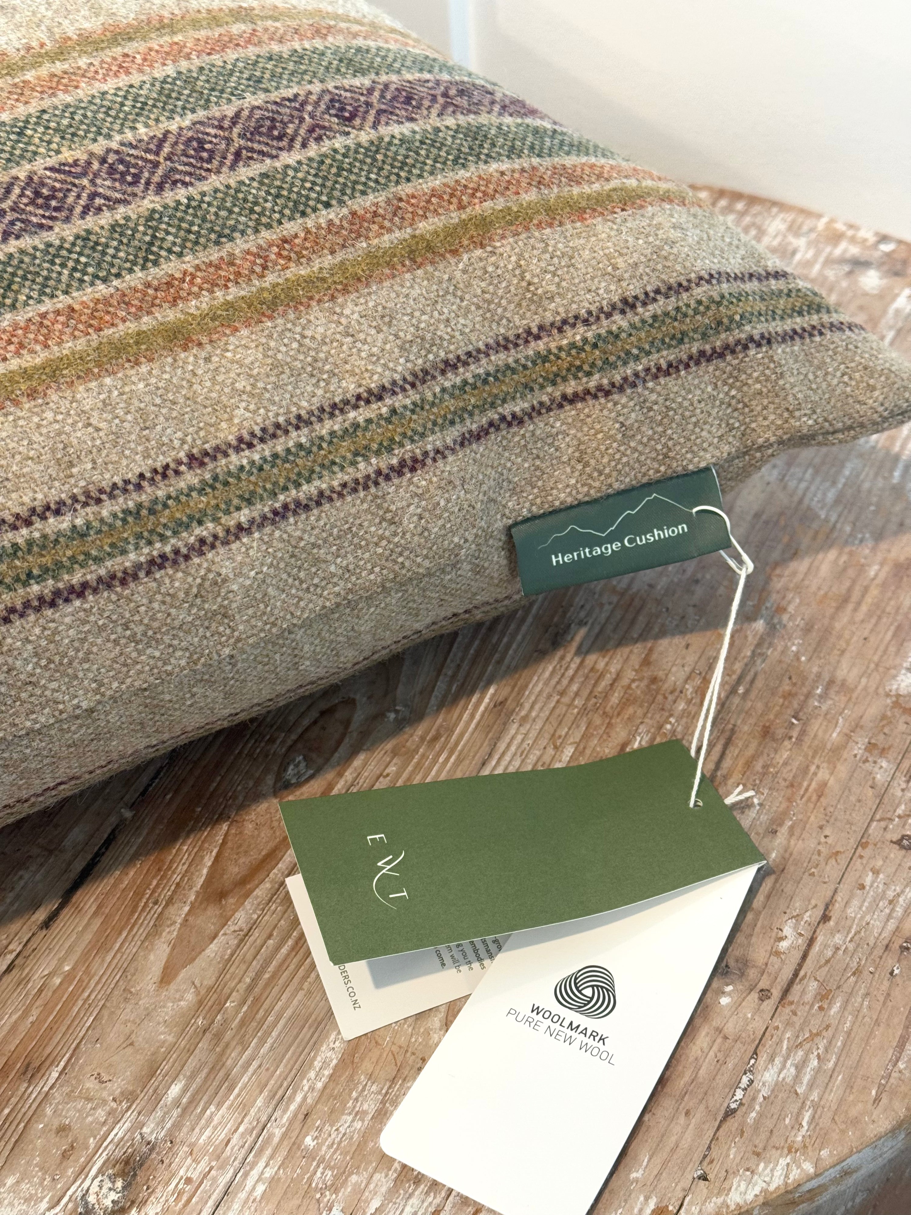 The Heritage Cushion Cover - Blenheim Natural &amp; Olive