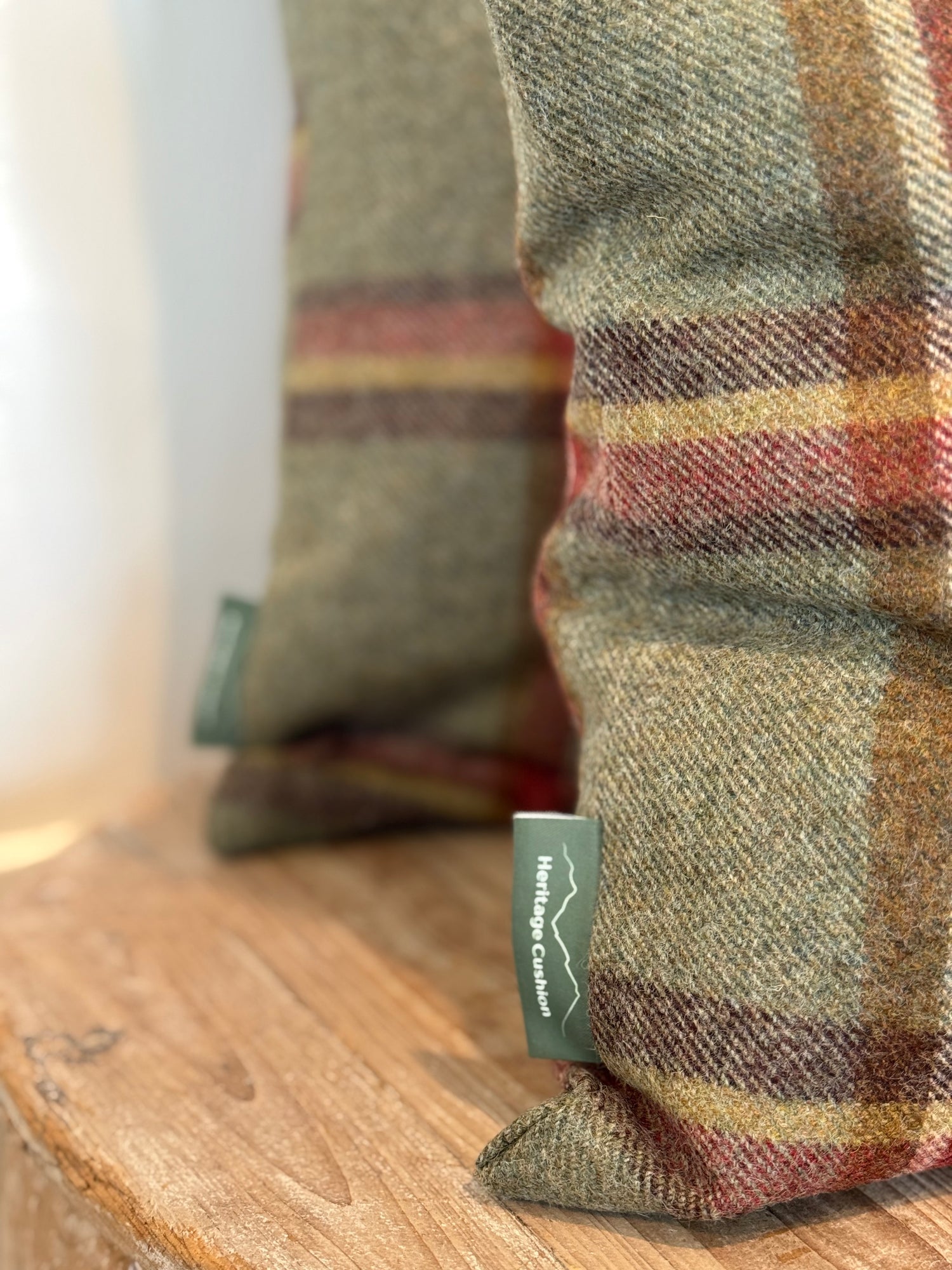 The Heritage Cushion - Windowpane Sage