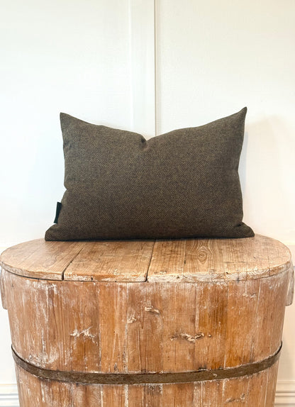 The Heritage Cushion - Herringbone Dark Green