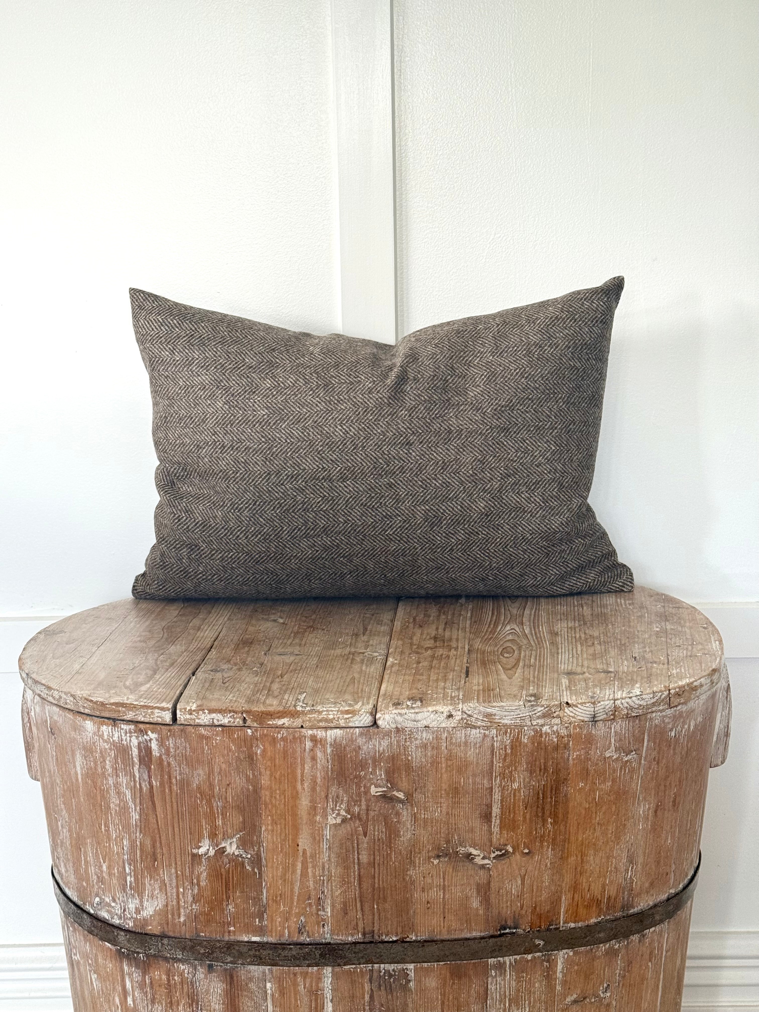 The Heritage Cushion - Herringbone Chocolate