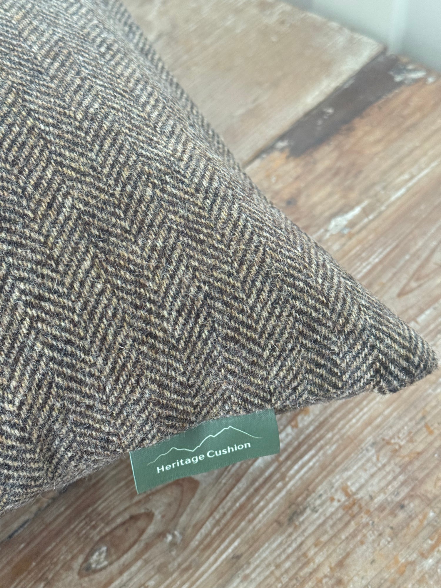 The Heritage Cushion - Herringbone Chocolate