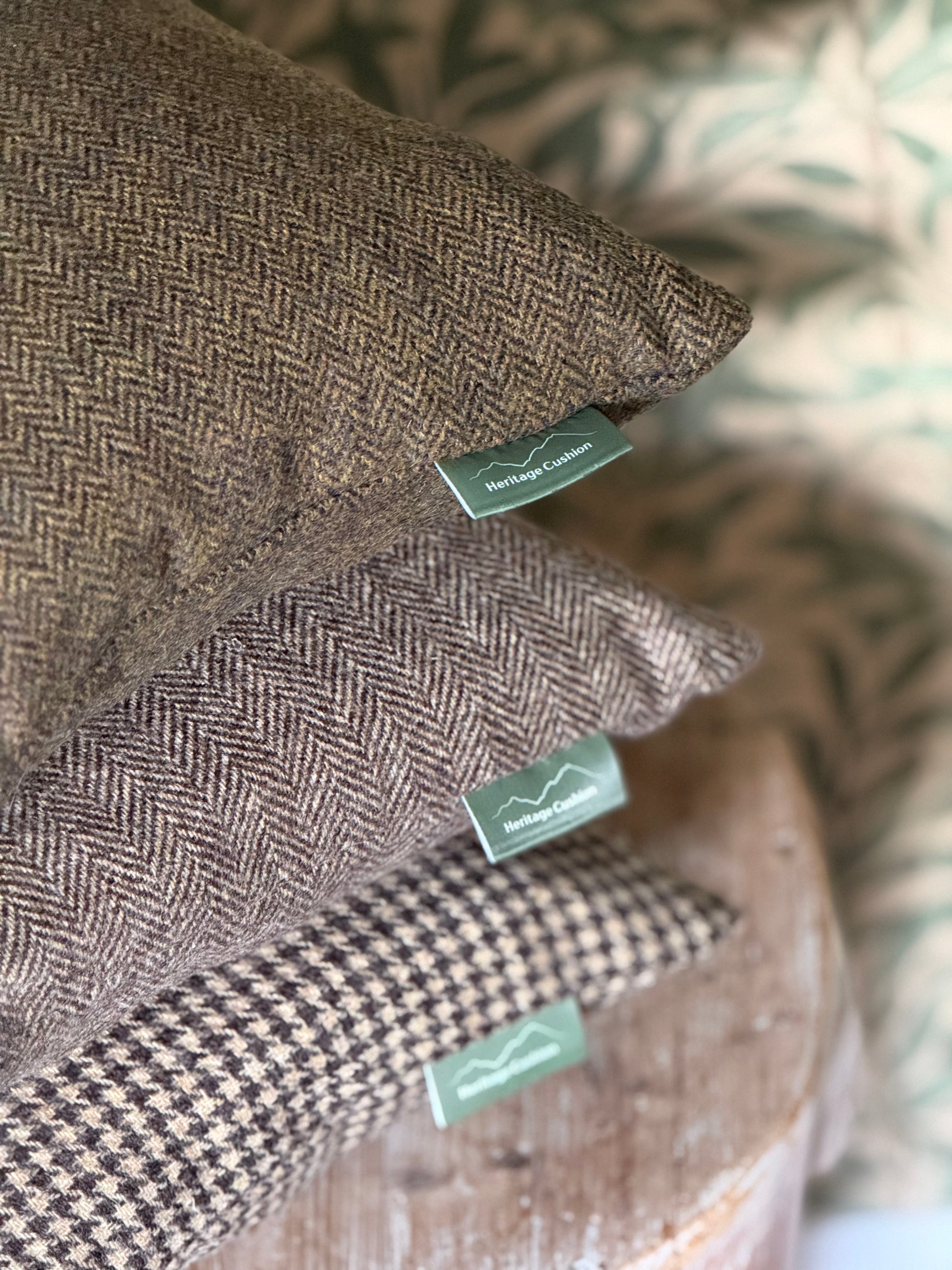 The Heritage Cushion - Herringbone Chocolate