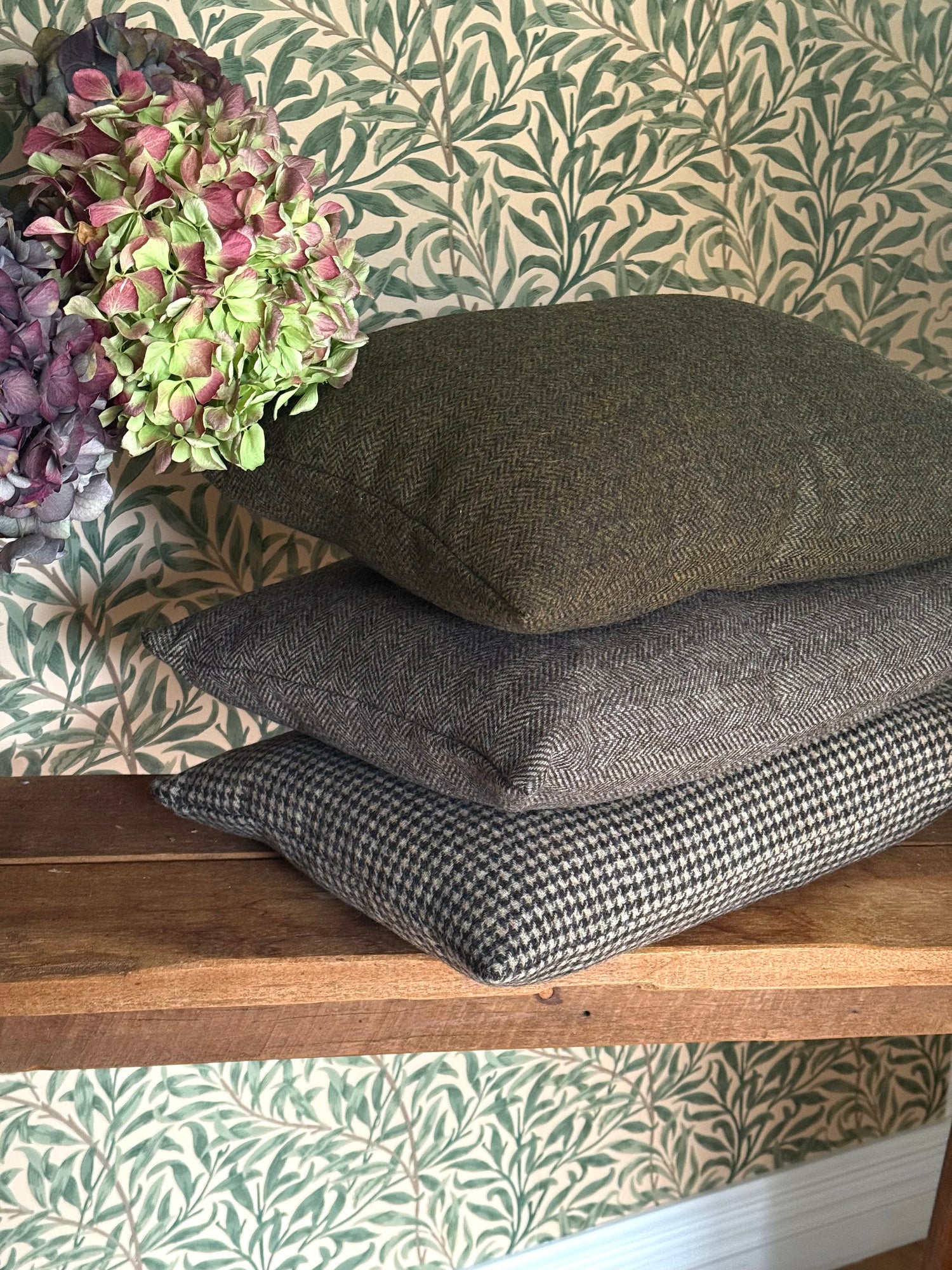 The Heritage Cushion - Hounstooth Camel and Chocolate