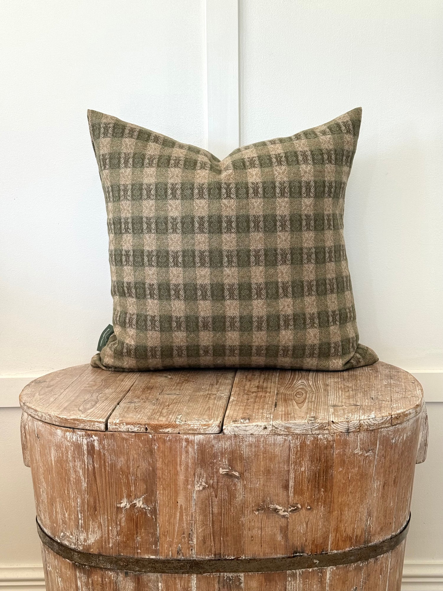 The Heritage Cushion Cover - Oakes Sage &amp; Red
