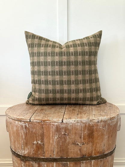 The Heritage Cushion Cover - Oakes Sage &amp; Red