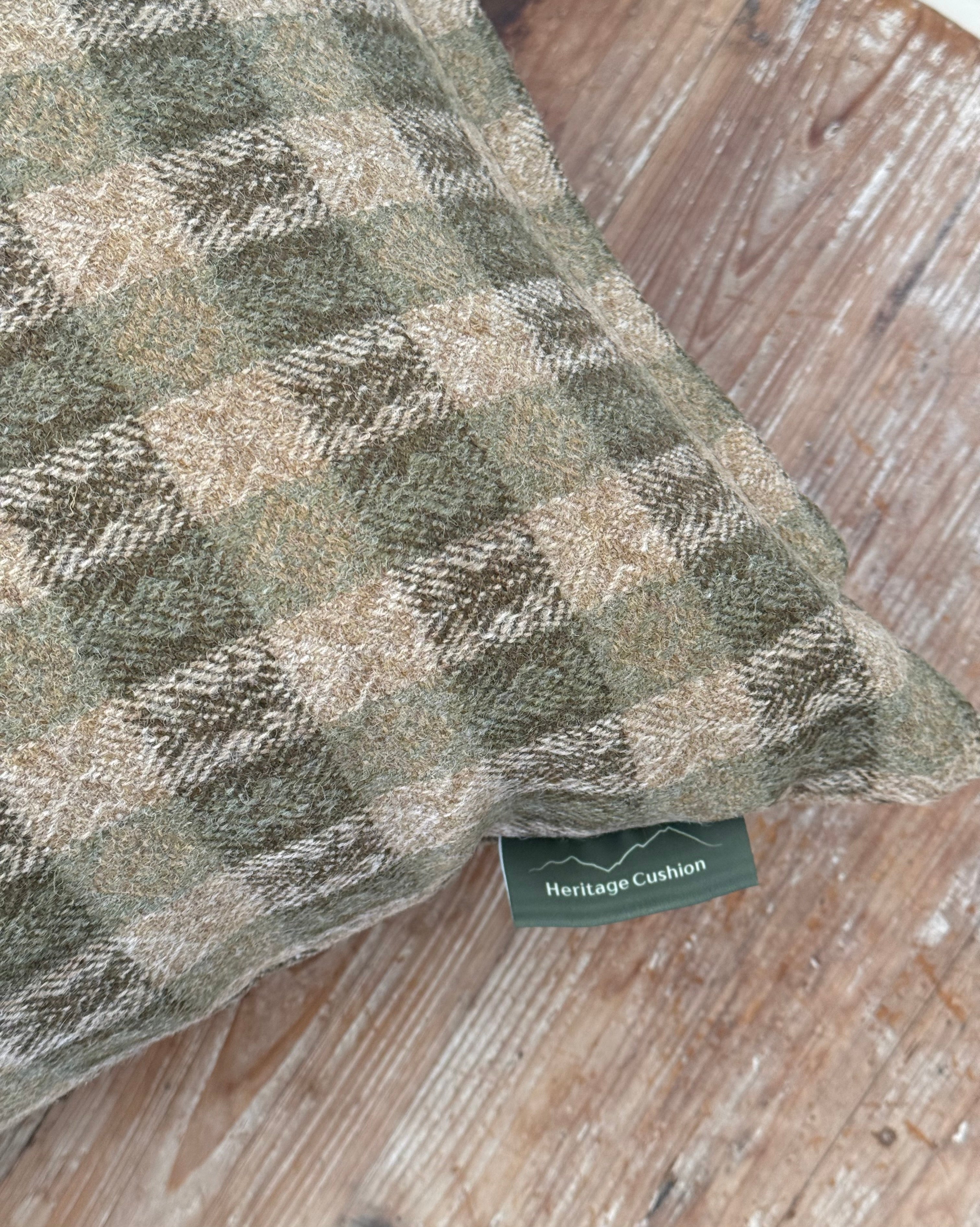 The Heritage Cushion Cover - Oakes Sage &amp; Red
