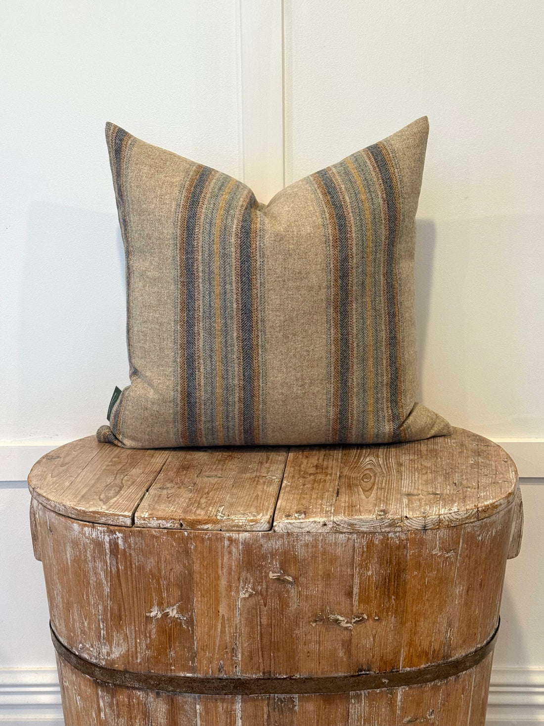 The Heritage Cushion Cover - Wentworth Stripe Natural Denim