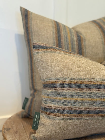 The Heritage Cushion Cover - Wentworth Stripe Natural Denim