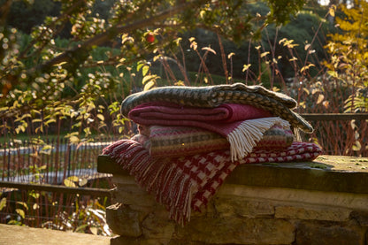 Ayr Red and Olive NZ Wool Throw