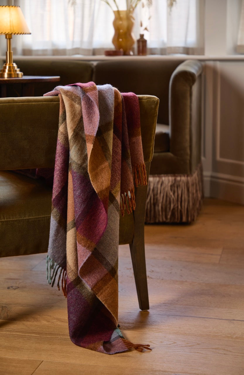Windowpane Damson 100% Merino Throw