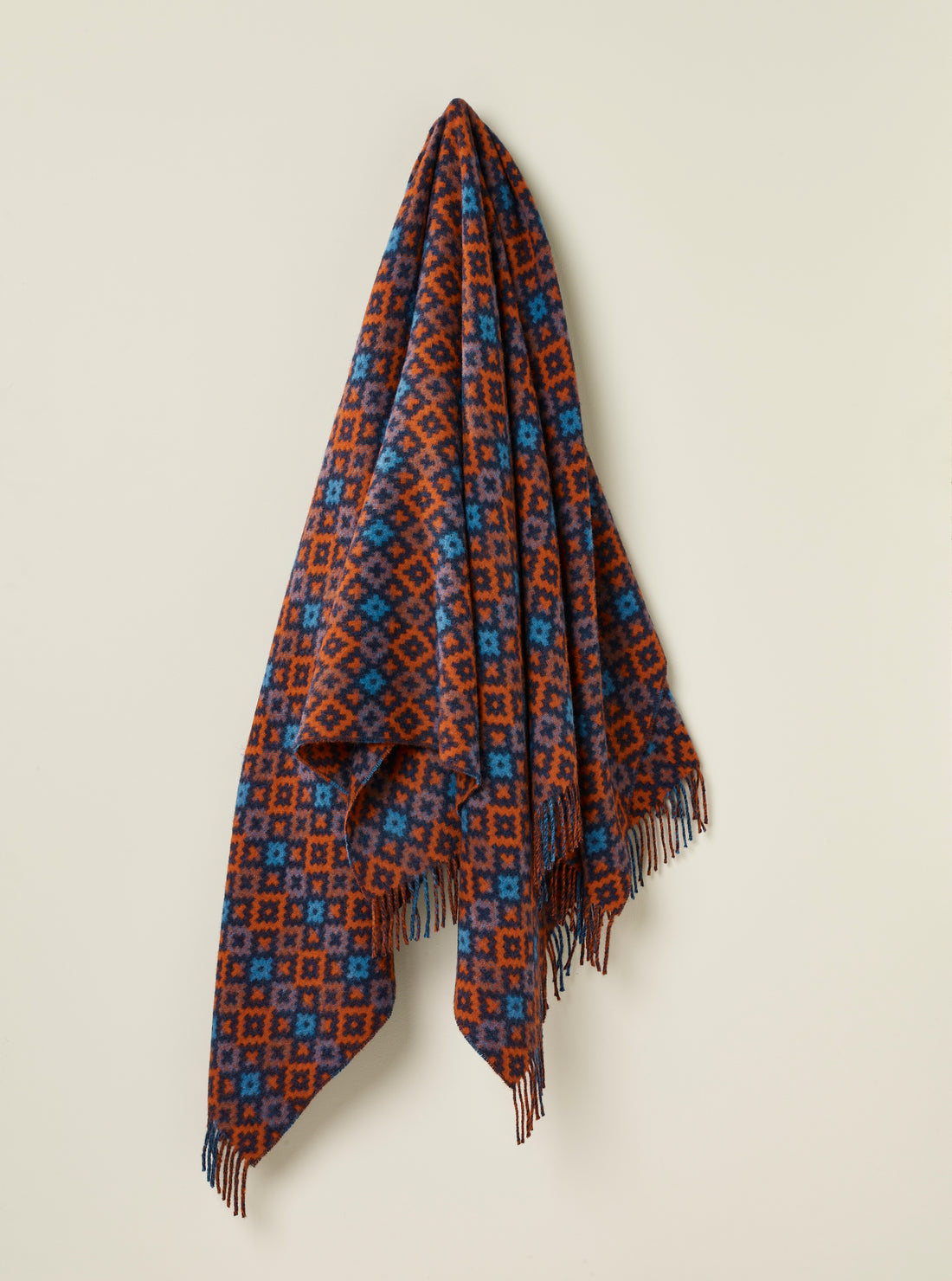 Dartmouth Navy &amp; Brick NZ Wool Throw