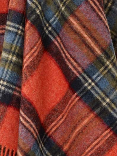 Bramble Plaid Rust &amp; Red NZ Wool Throw