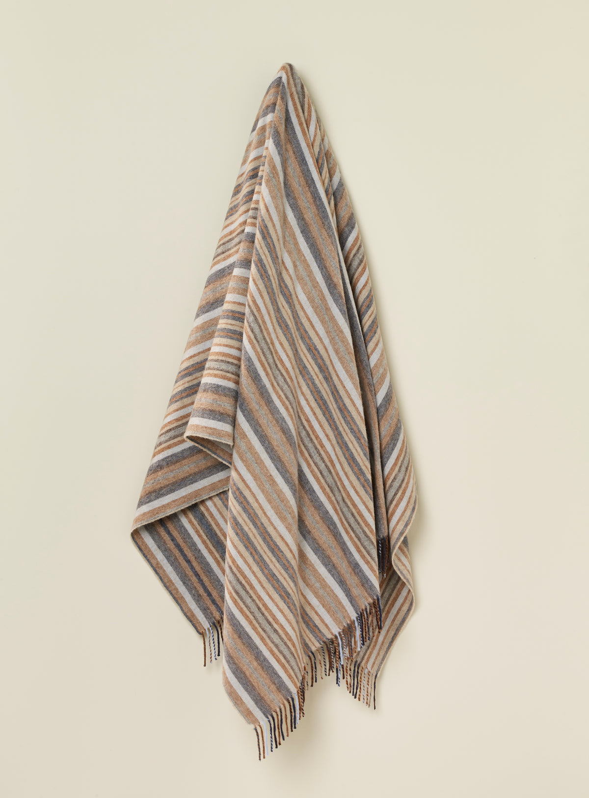 Santa Cruz Navy &amp; Rust 100% Merino Throw