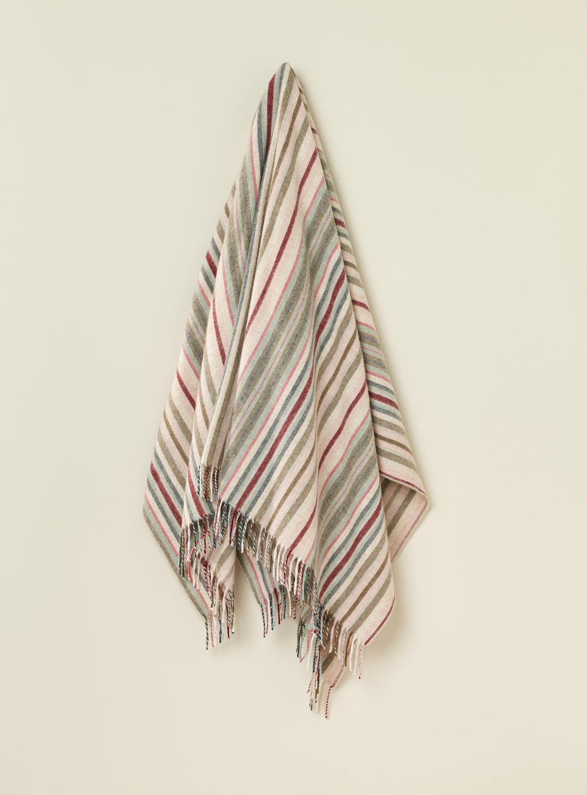 Santa Cruz Pink &amp; Khaki 100% Merino Throw
