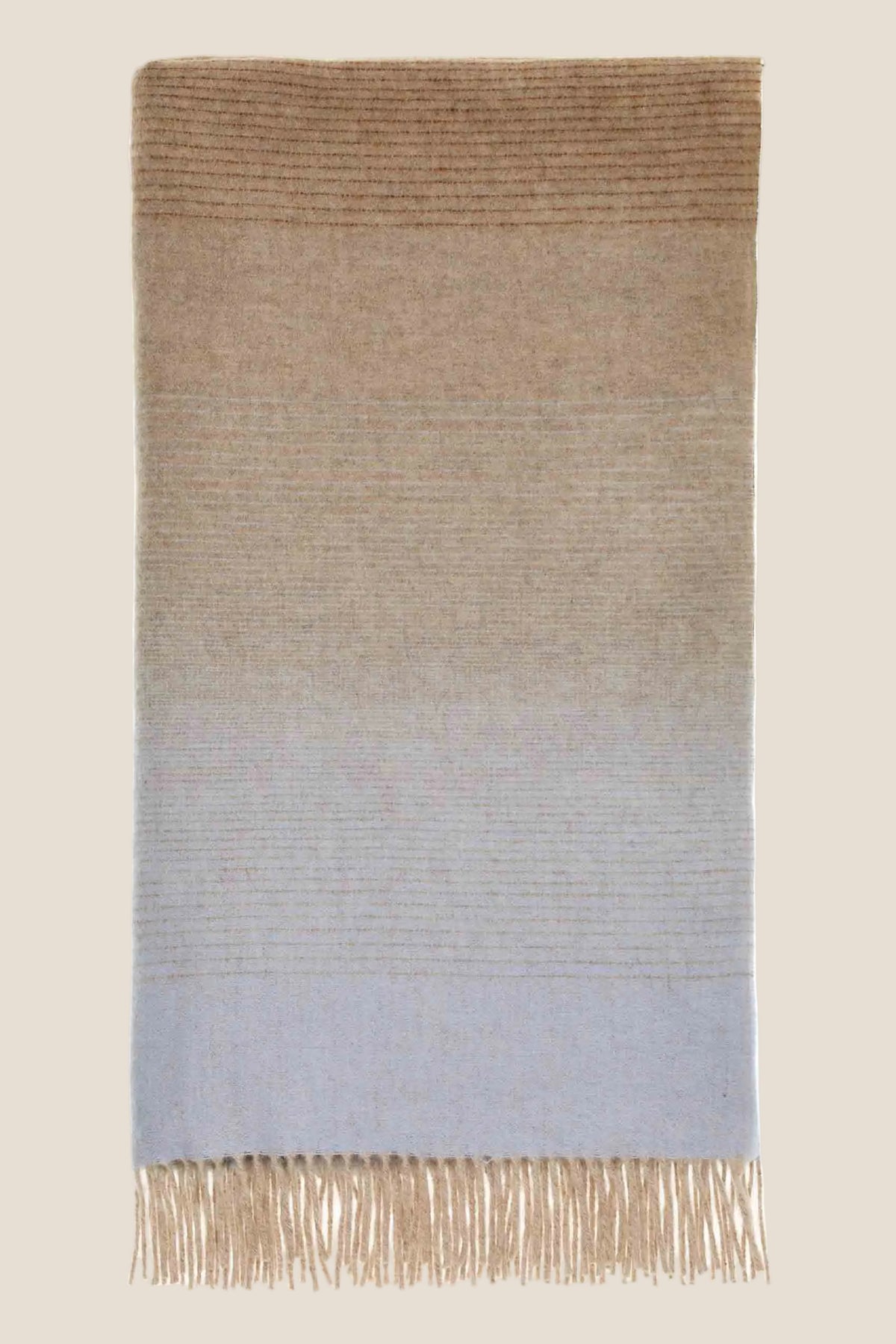Ombre Stripe Navy &amp; Rust 100% Merino Throw